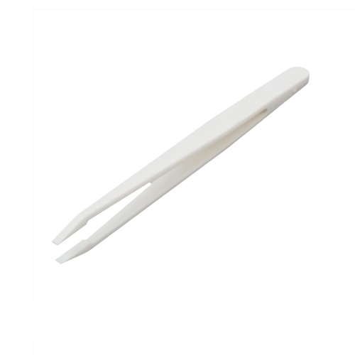 a white tweezers with a white background